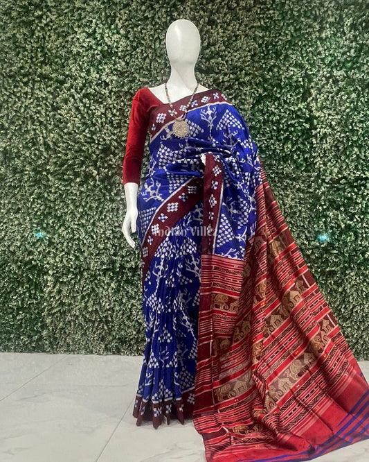 Blue Tribal & Jhoti Contemporary Silk Saree