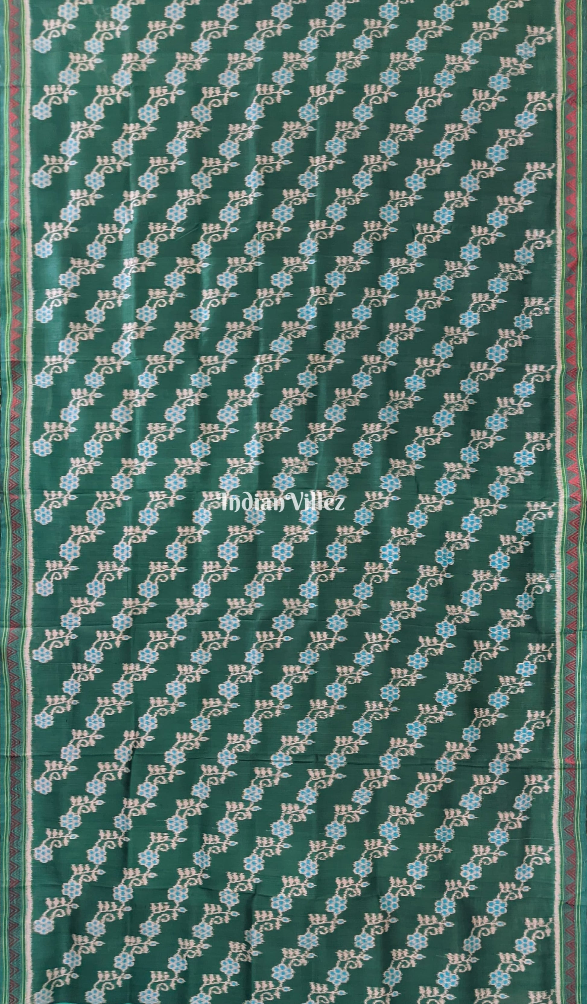 Teal Green Dongria Border Designer Contemporary Silk Saree