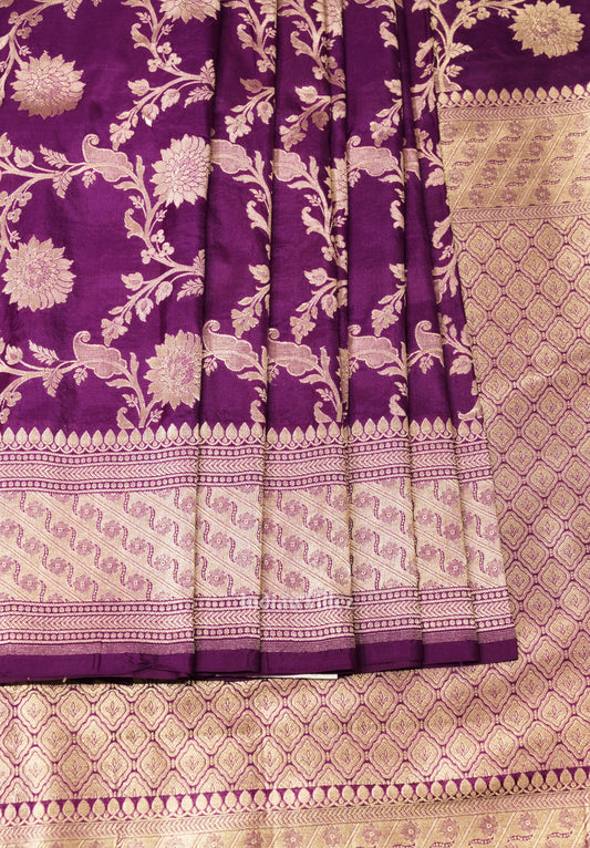 Purple Meenakari Banarasi Katan Silk Saree