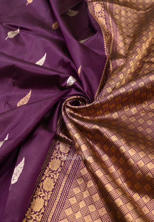 Purple Designer Katan Banarasi Silk Saree