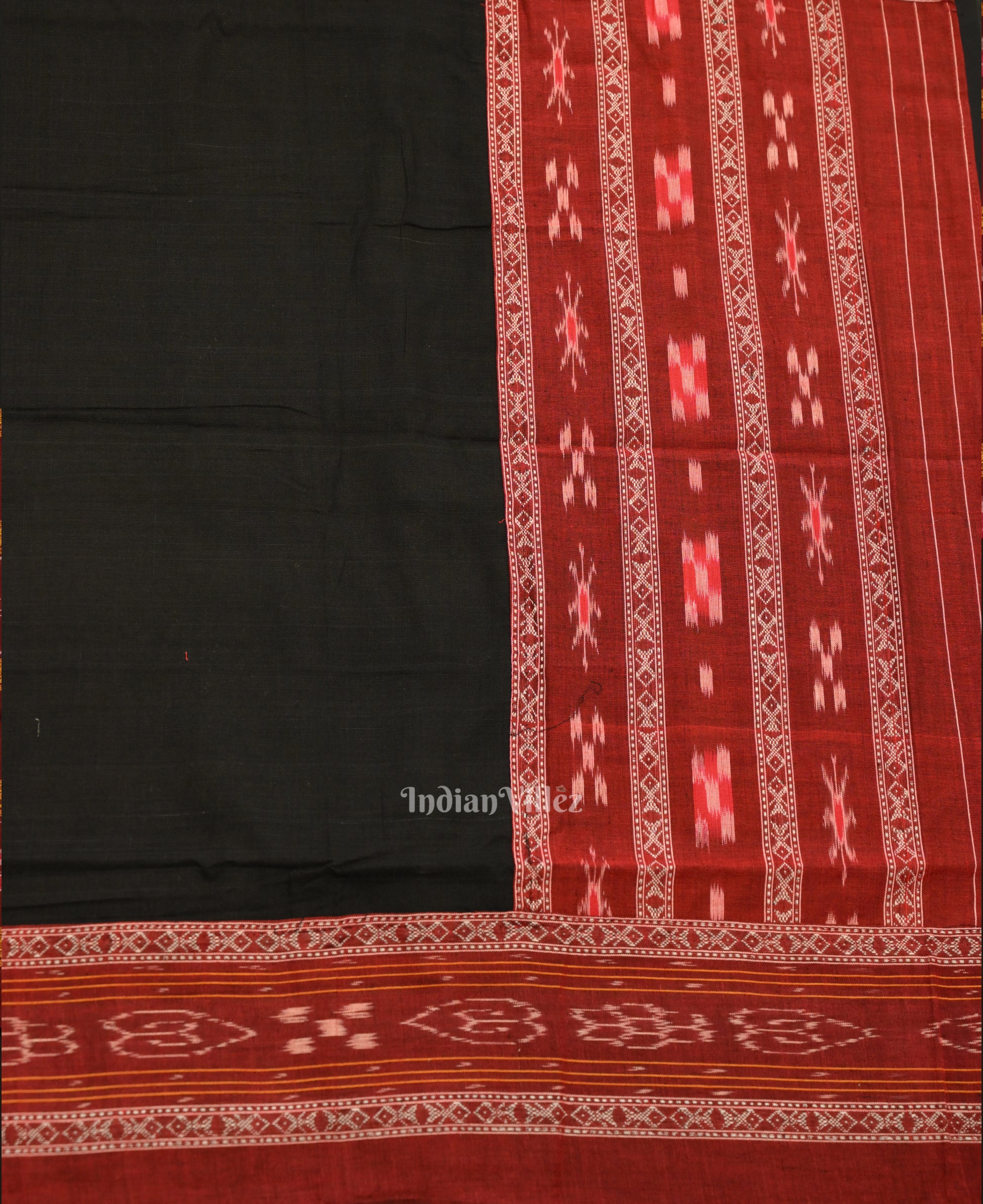 Maroon  Black  Maniabandha Sambalpuri Cotton Dress set & Dupatta 