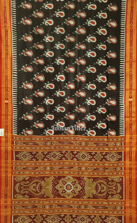 Black Odisha Handloom Khandua Silk Saree 