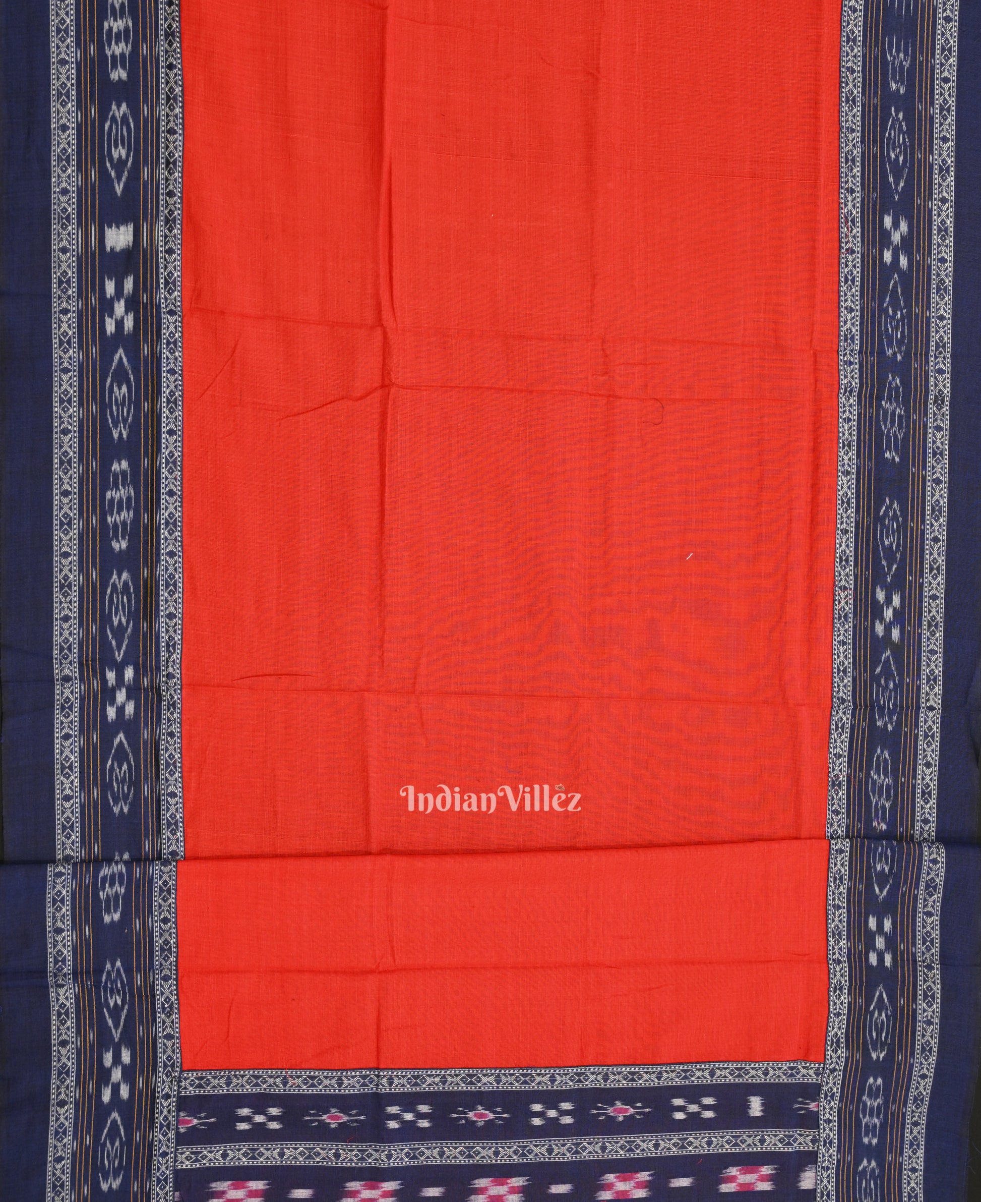 Blue Red Pasapali Bandha Sambalpuri Cotton Dress set & Dupatta 