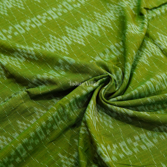 Exclusive Green Pure Sambalpuri Ikat Cotton Fabric