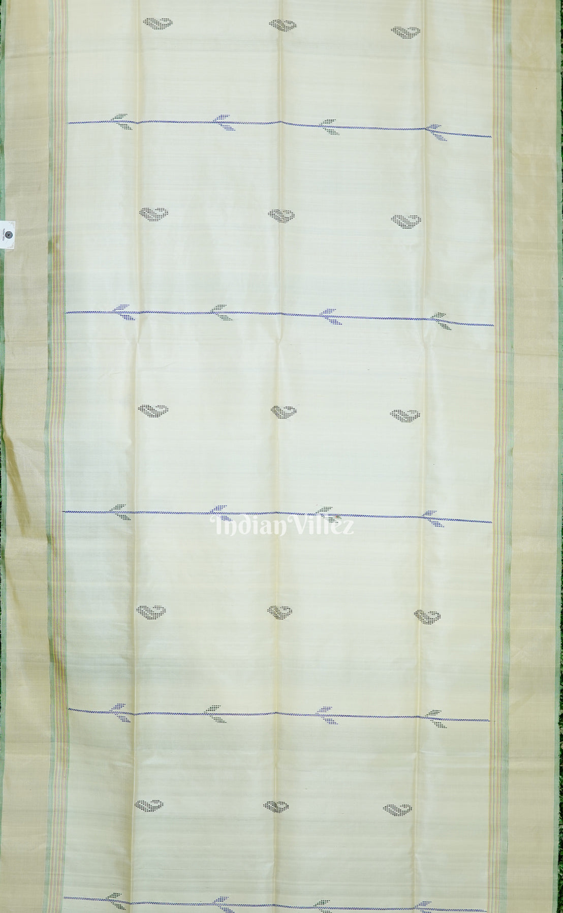 Cream With Multicolor Handwoven Soft Silk Saree 