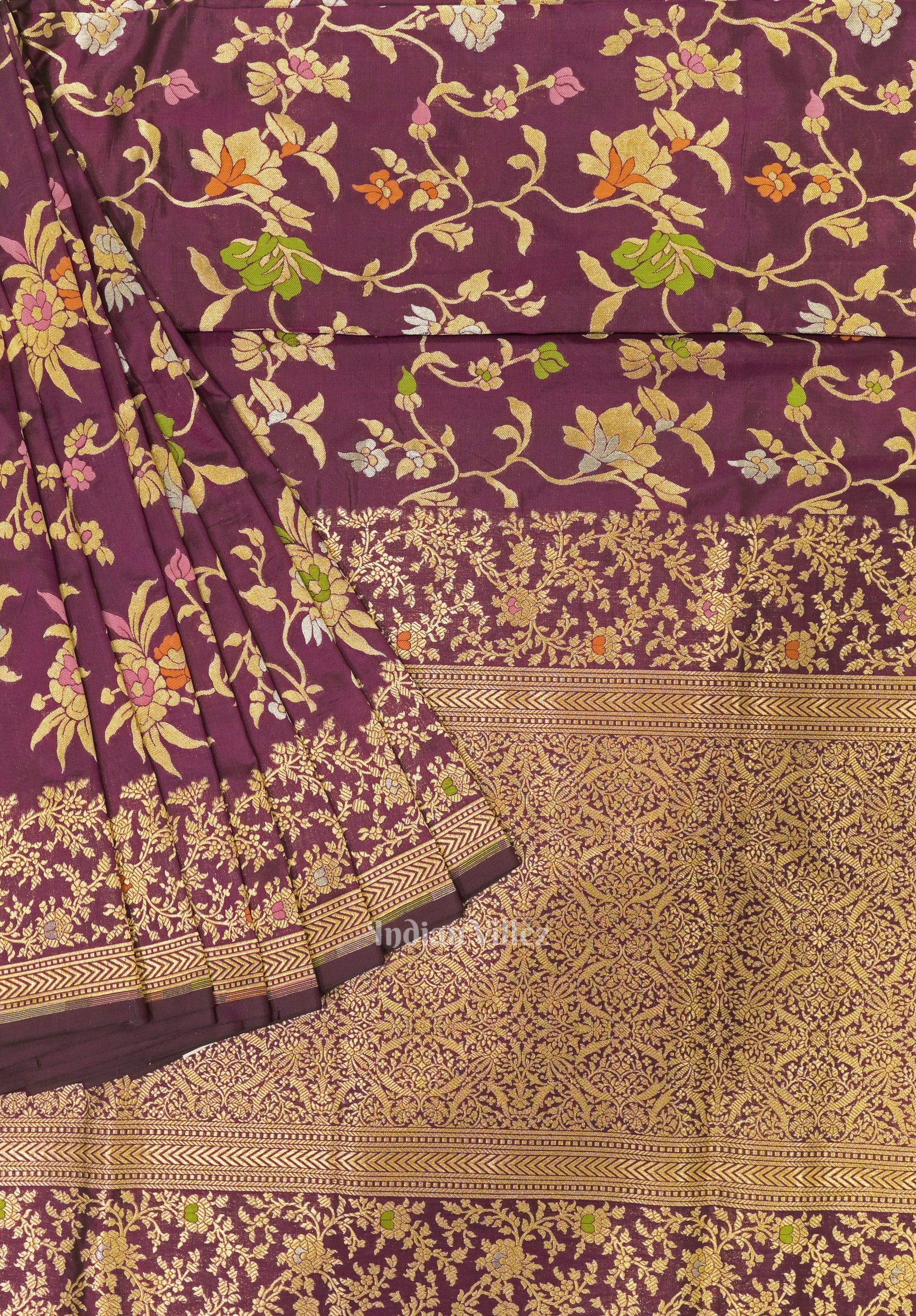 Purple Meenakari Banarasi Katan Silk Saree