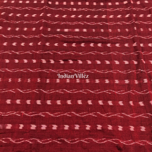 Maroon Tipa Design Sambalpuri Ikat Cotton Fabric