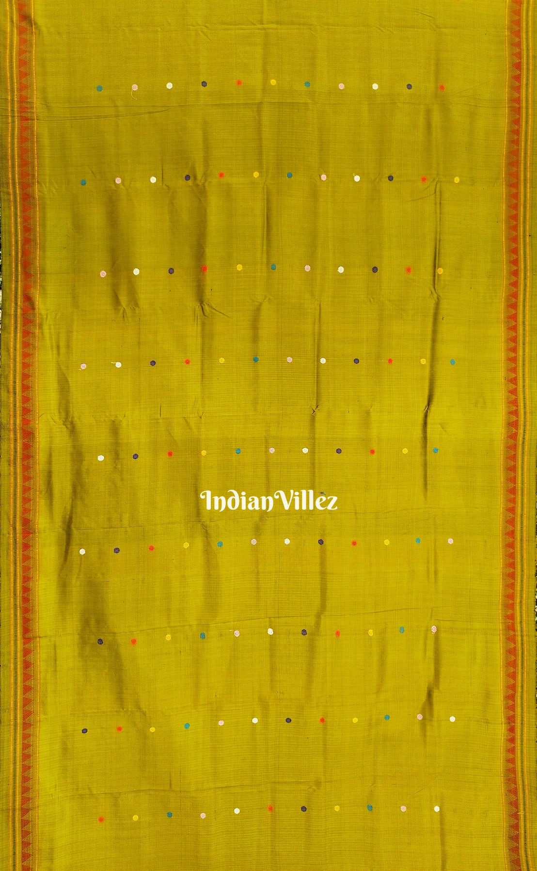 Mehndi Green Dongria Border Contemporary Silk Saree