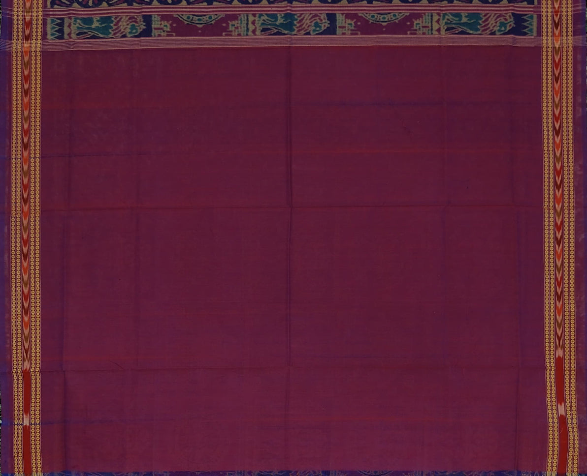 Konark Theme Odisha Ikat Sambalpuri Silk*Cotton(Bapta) Saree