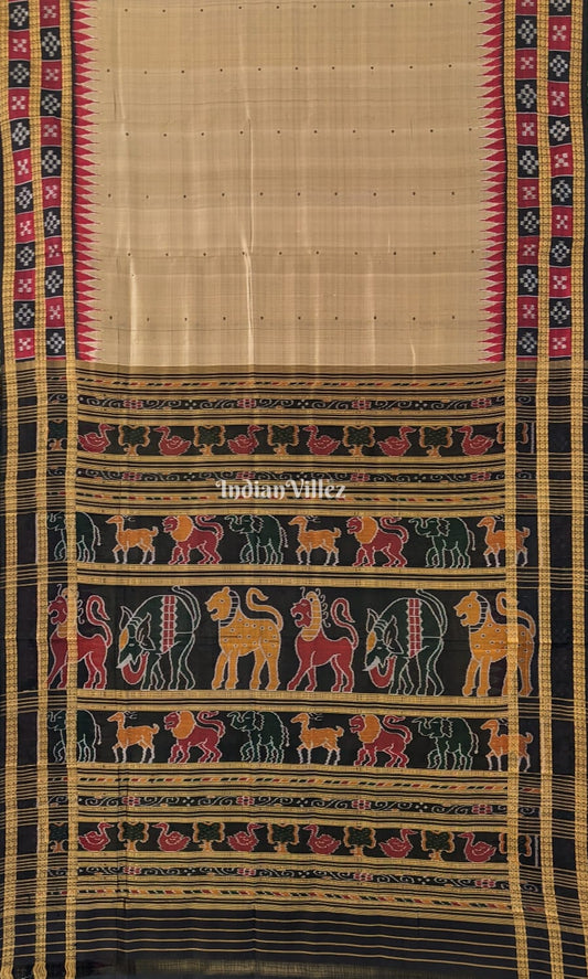 Camel Color Border Pasapali Khandua Silk Saree