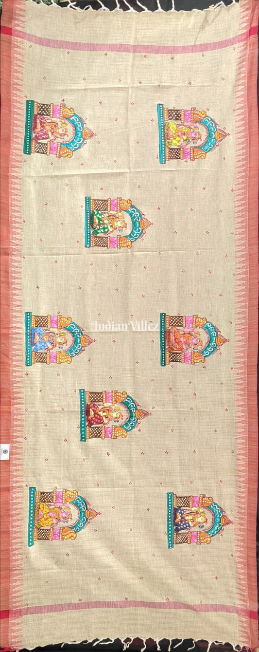 Temple Nartaki Tussar Pattachitra Dupatta