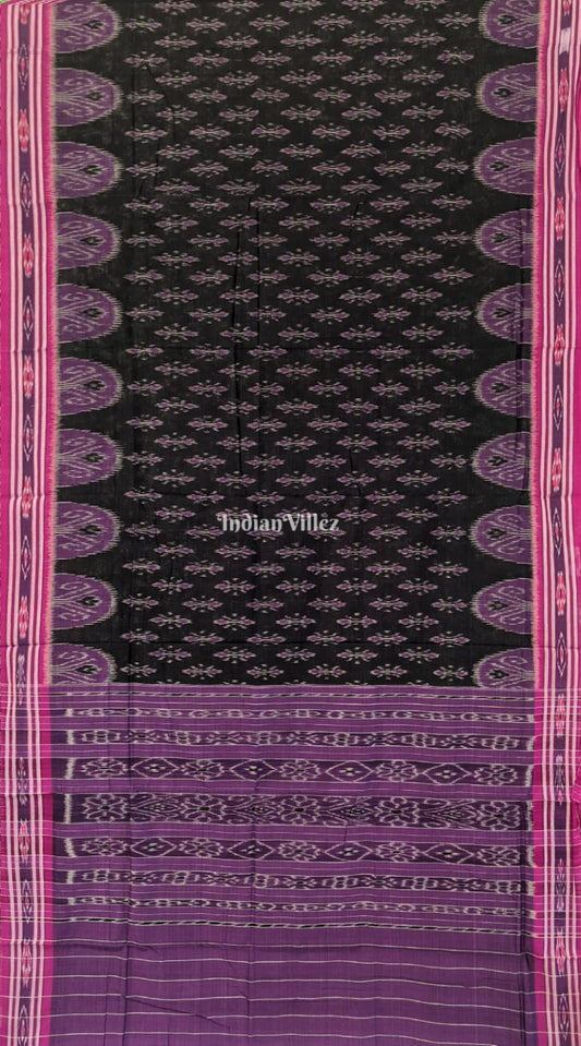 Black Purple Maniabandha Odisha Ikat Cotton Saree