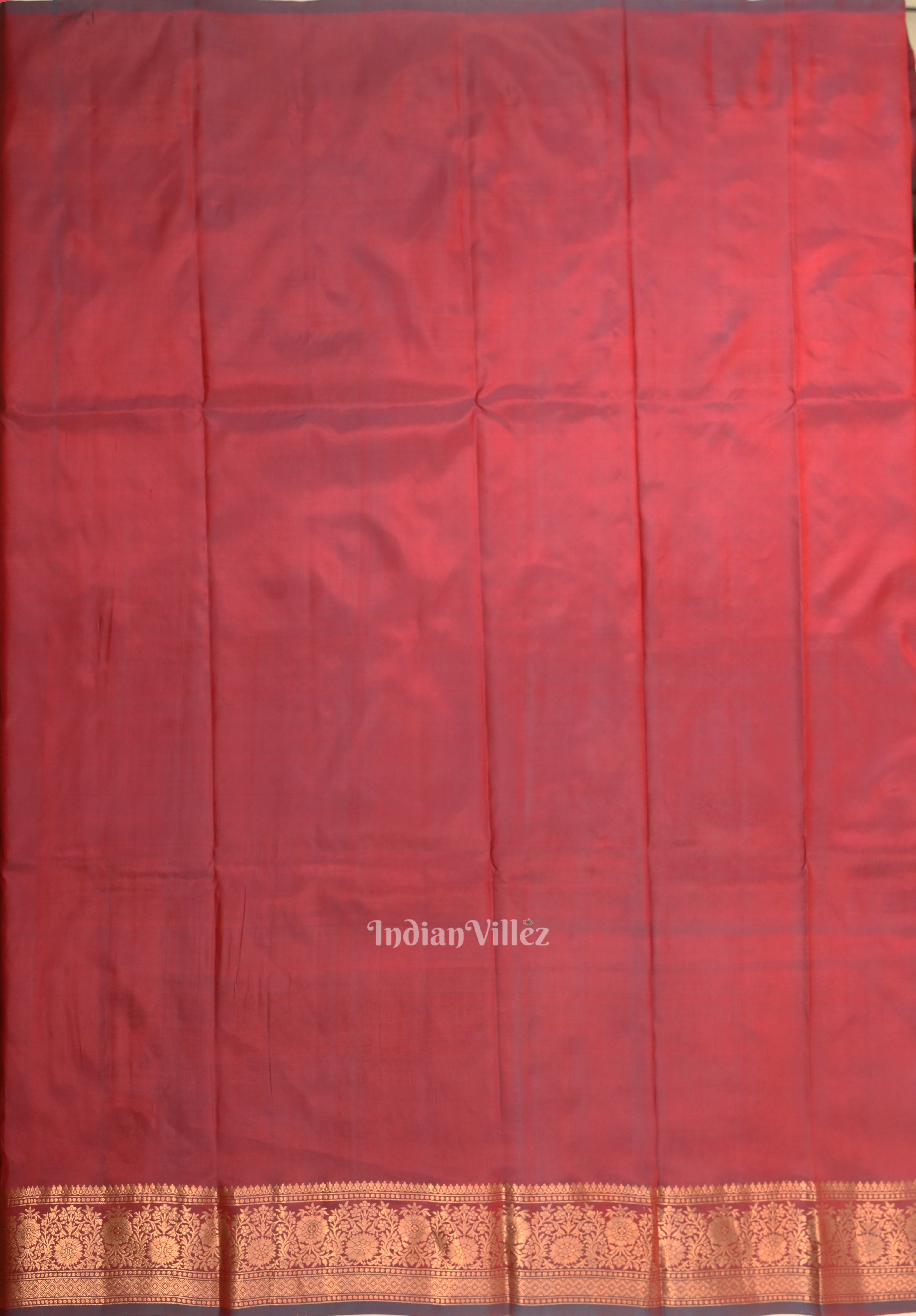 Rust Red Designer Katan Banarasi Silk Saree