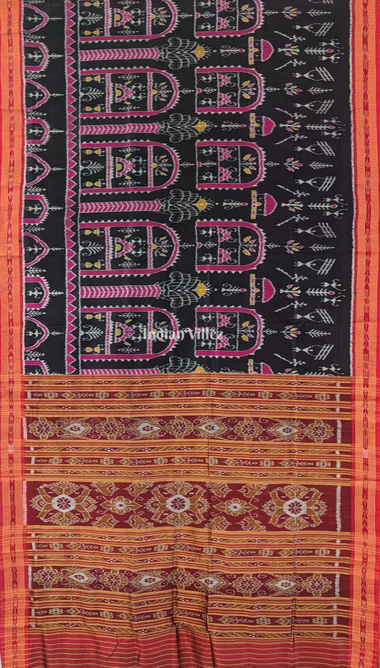 Black Tribal Odisha Ikat Khandua Silk Saree