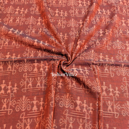 Dual Tone Tribal Sambalpuri Ikat Cotton Fabric