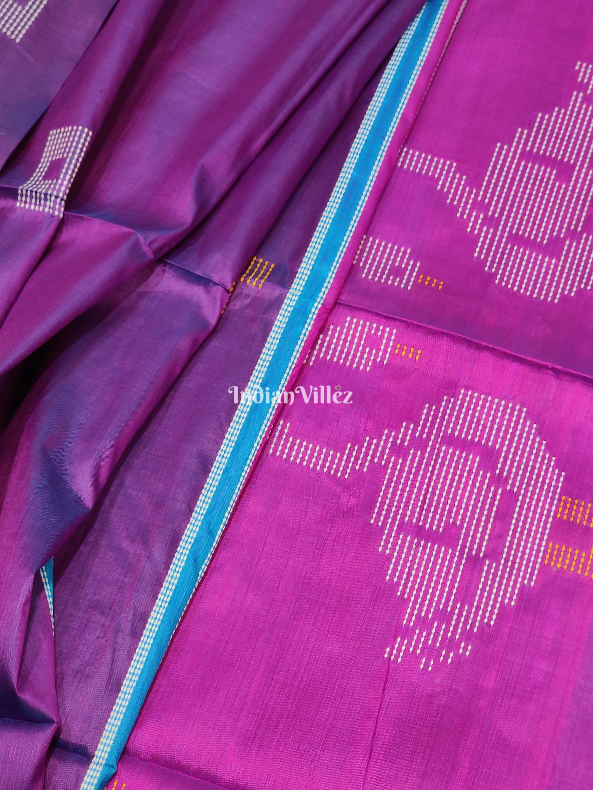 Violet Magenta Handloom Soft Silk Saree