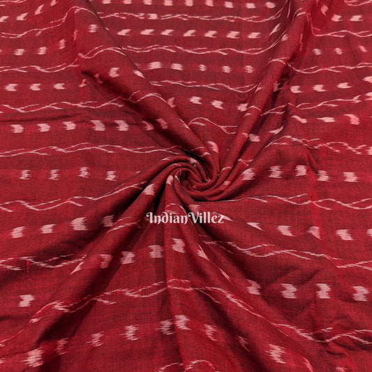 Maroon Tipa Design Sambalpuri Ikat Cotton Fabric