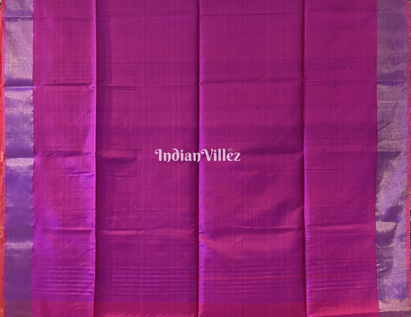 Reddish Orange Purple Handwoven Soft Silk Saree