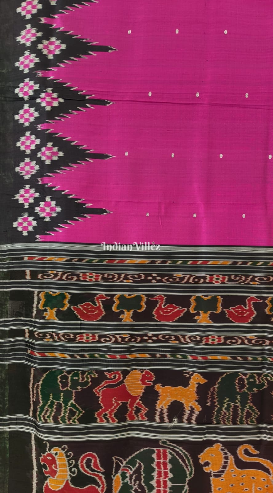 Magenta Black Border Pasapali Designer Contemporary Silk Saree