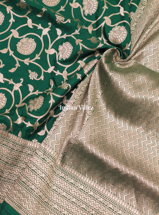 Teal Green Uppada Katan Silk Banarasi Saree