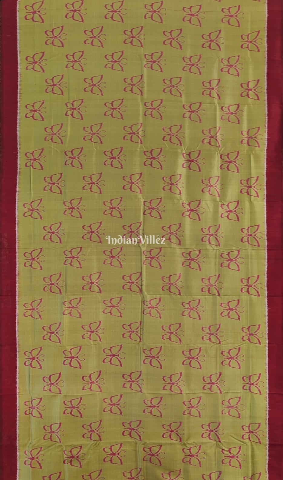 Apple Green Butterfly Design Contemporary Silk Saree