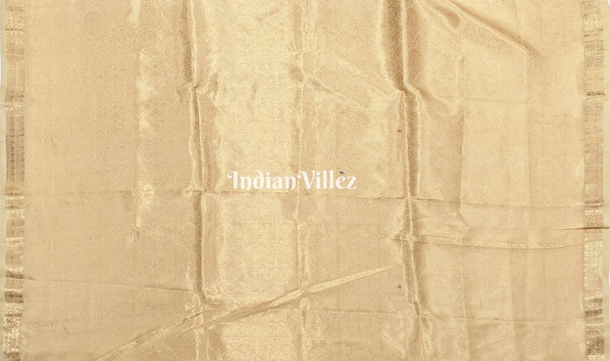 Cream Color Banarasi Katan Silk Saree