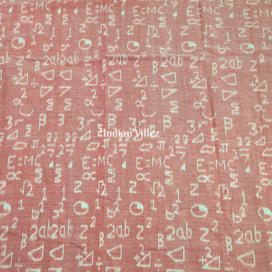 Peach Color Odisha Ikat Sambalpuri Cotton Fabric