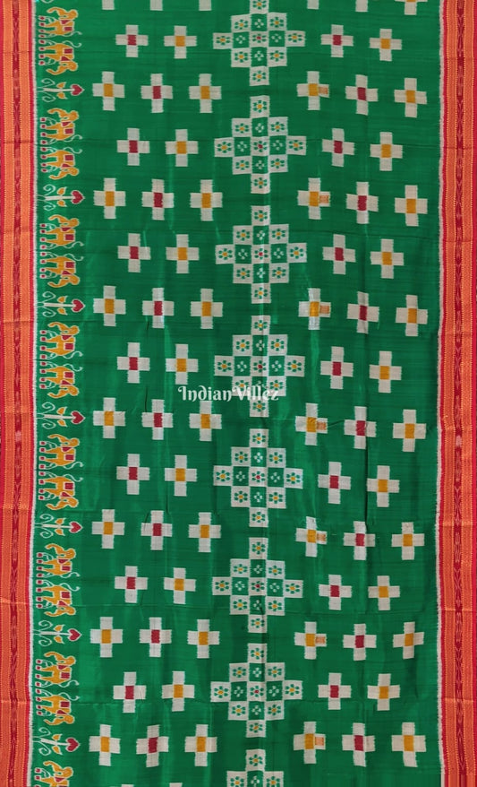 Green Pasapali Odisha Ikat Khandua Silk Saree