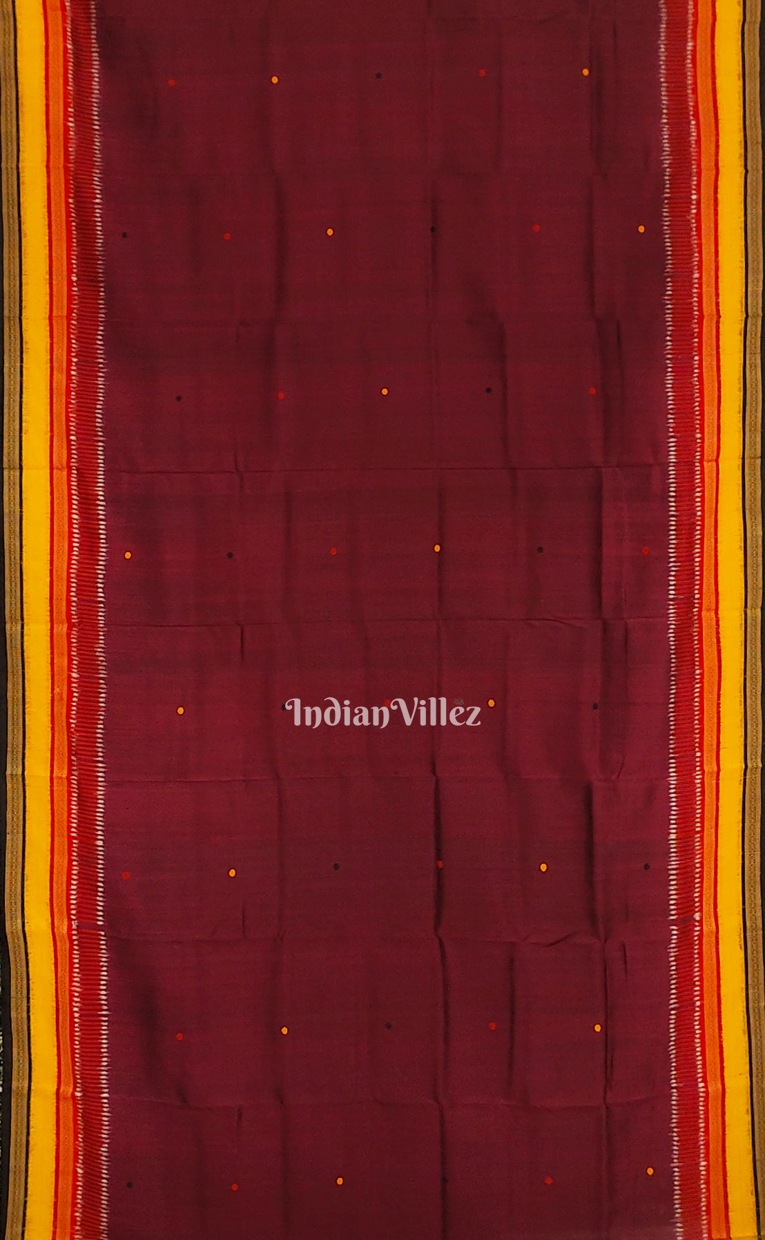 Wine Color Odisha Ikat Kathiphera Khandua Silk Saree