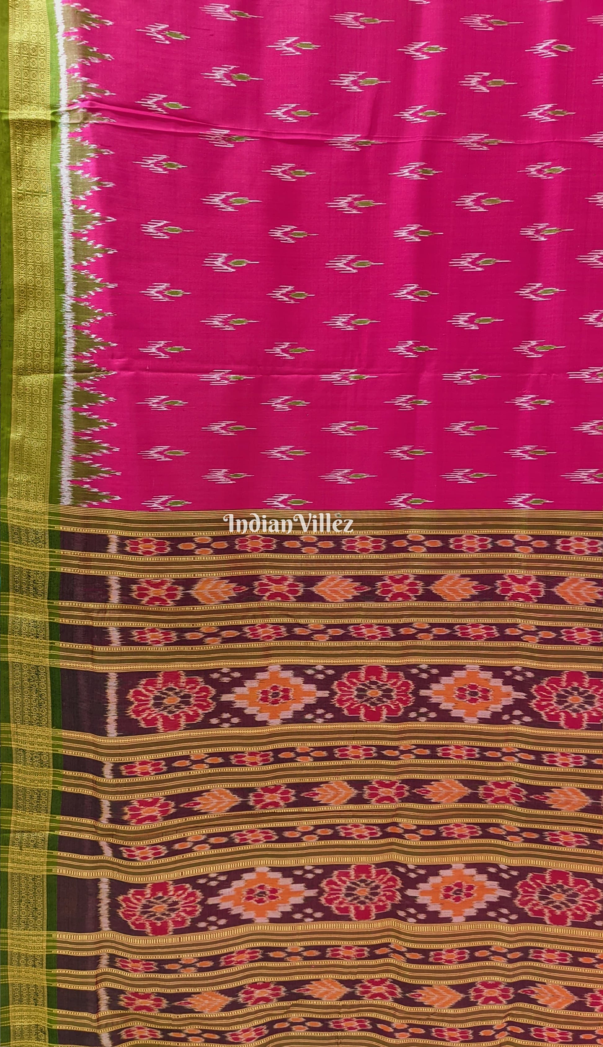 Pink Mayur Chandrika Khandua Silk Saree