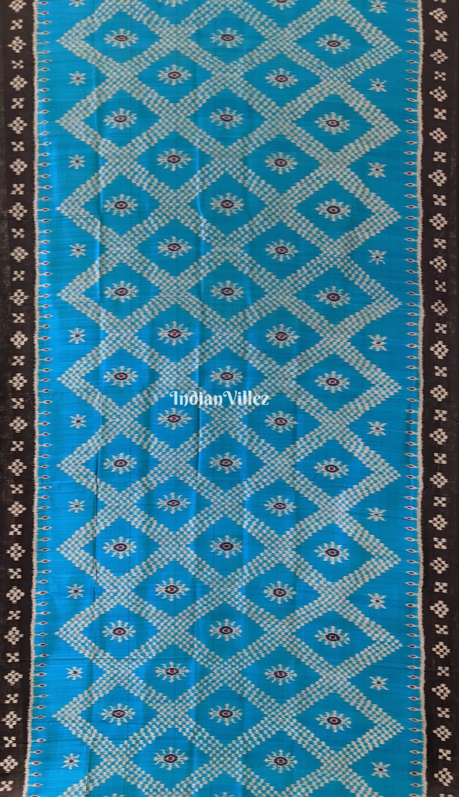 Sky Blue Contemporary Tarabali Silk Saree