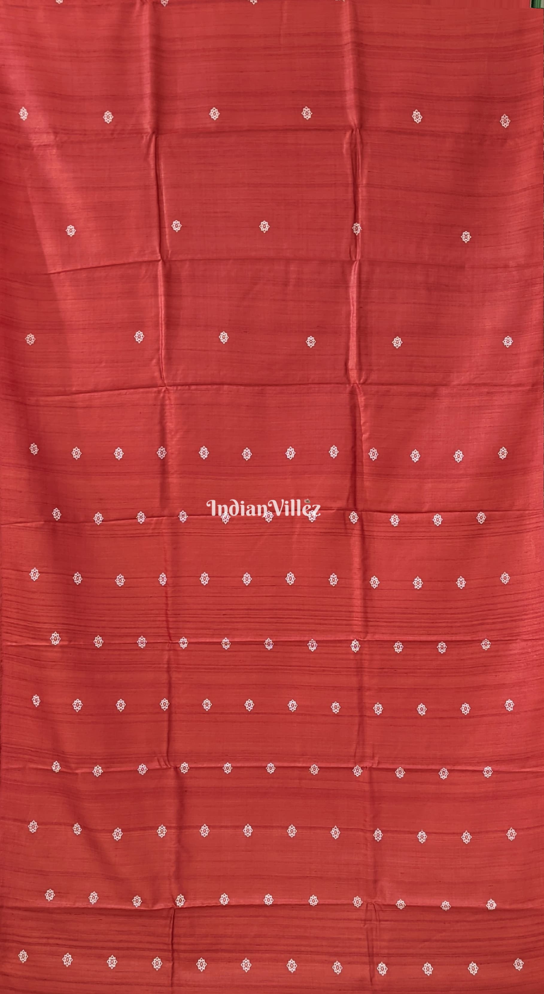 Rust Tribal Theme Gopalpur Tussar Silk Saree