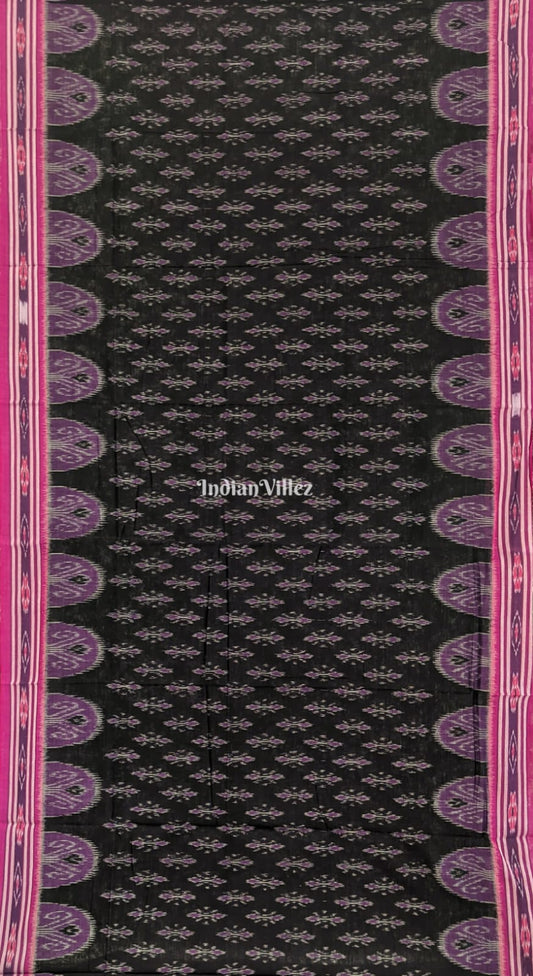 Black Purple Maniabandha Odisha Ikat Cotton Saree