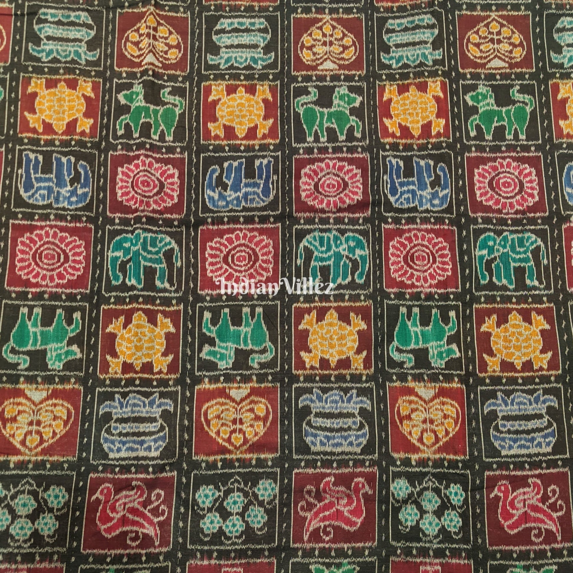 Black Box Design Sambalpuri Ikat Cotton Fabric