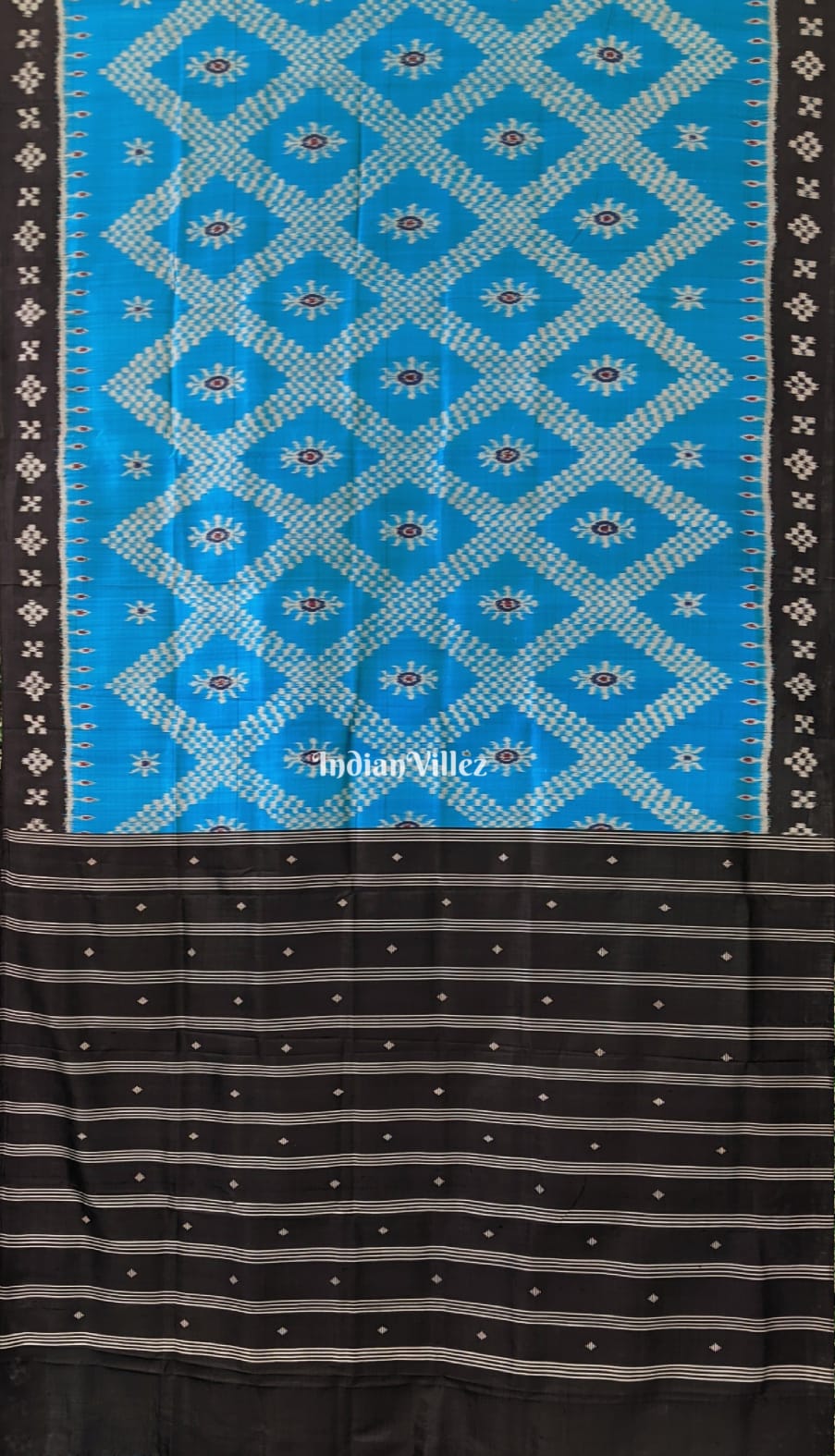 Sky Blue Contemporary Tarabali Silk Saree