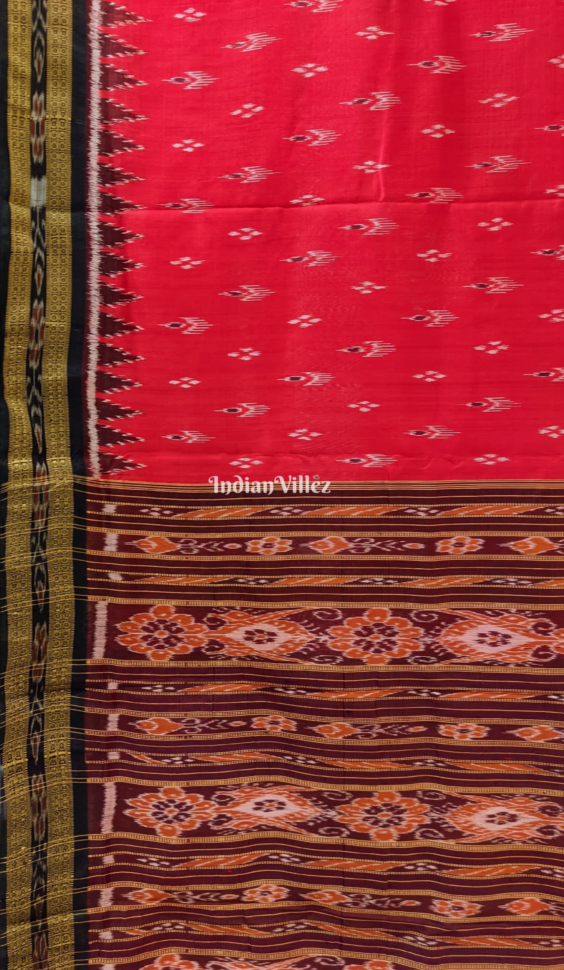 Red Mayur Chandrika Khandua Silk Saree