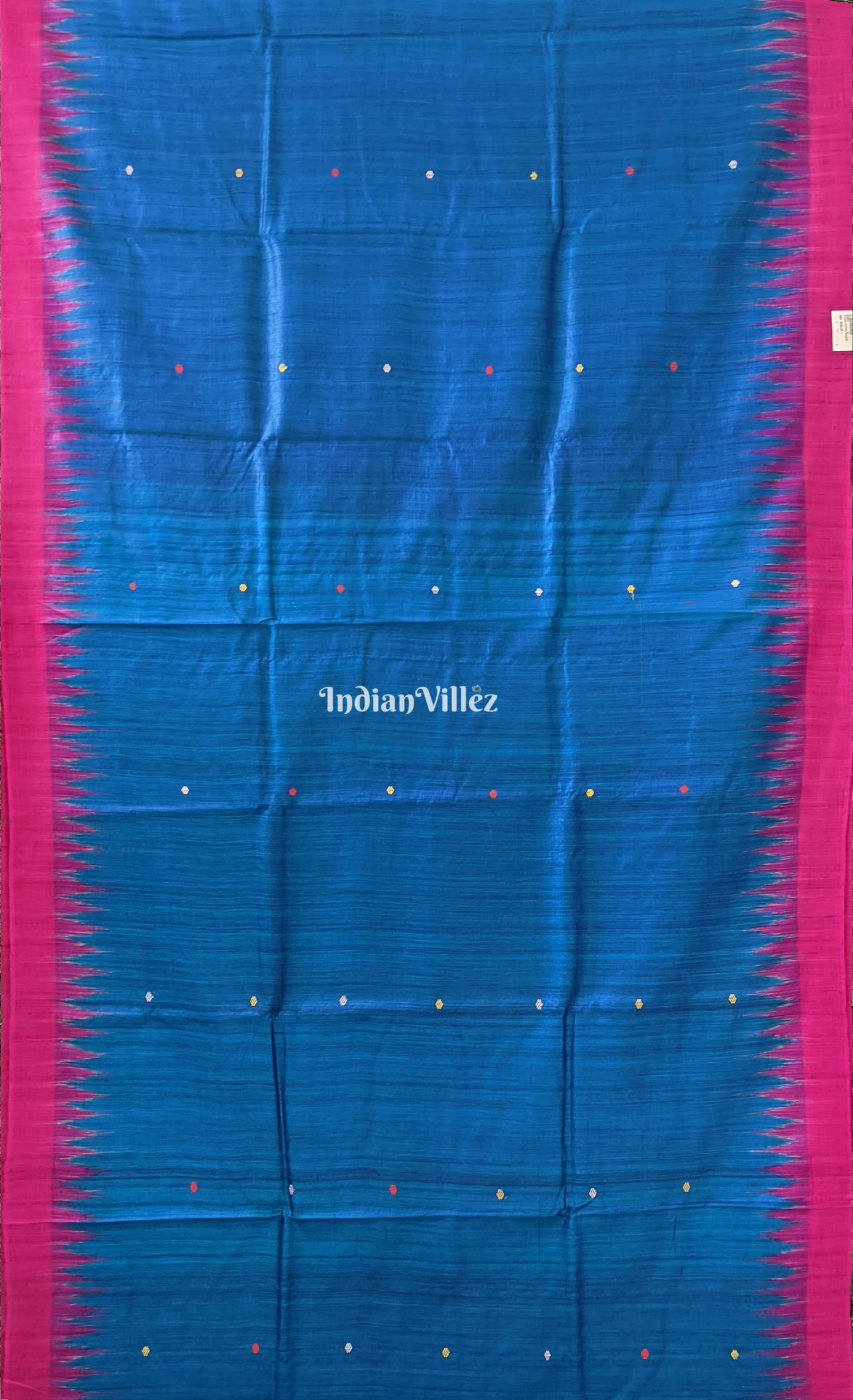 Peacock Blue Boita Theme Gopalpur Tussar Silk Saree