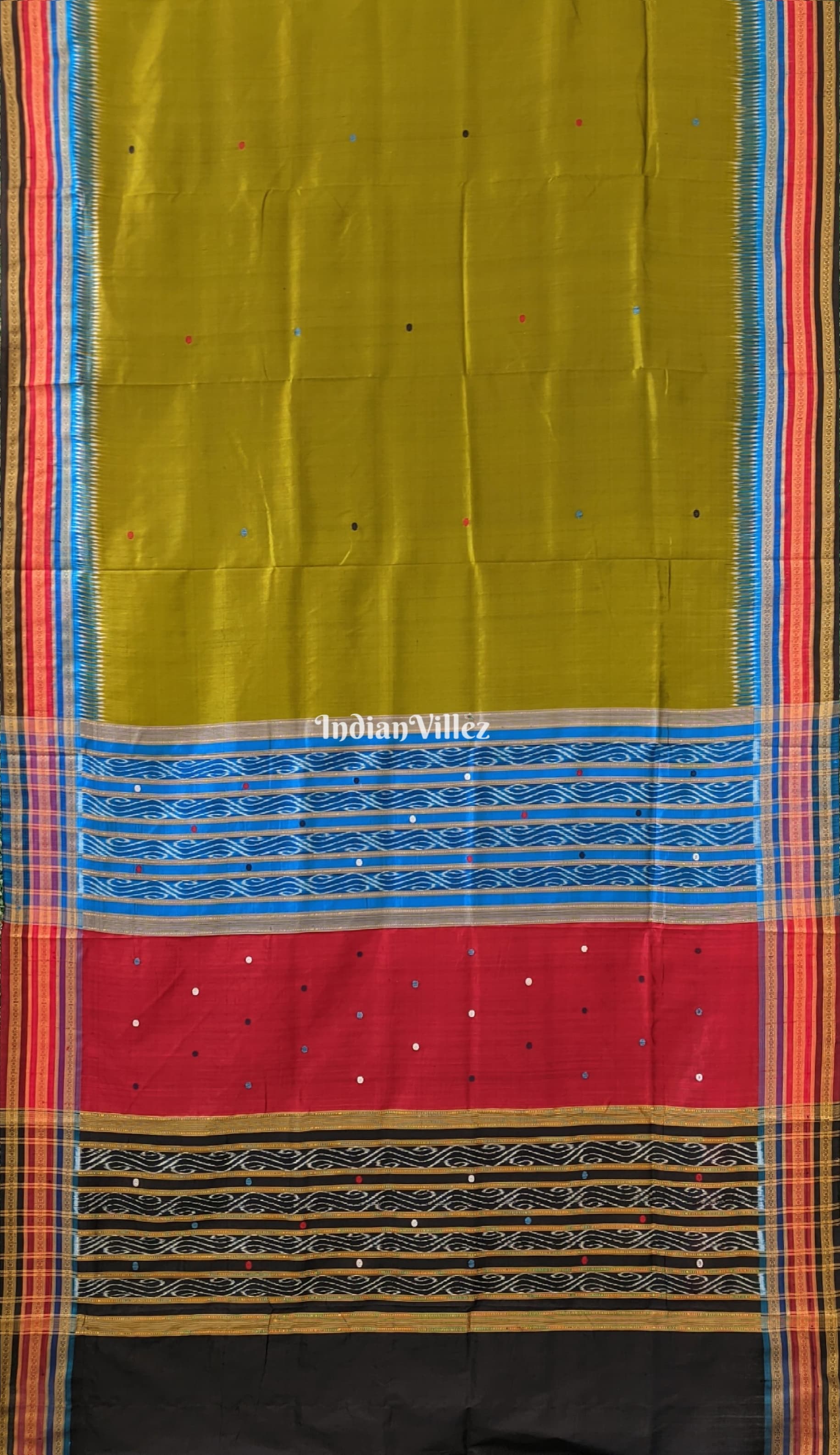 Mehndi Green Kathiphera Odisha Ikat Khandua Silk Saree