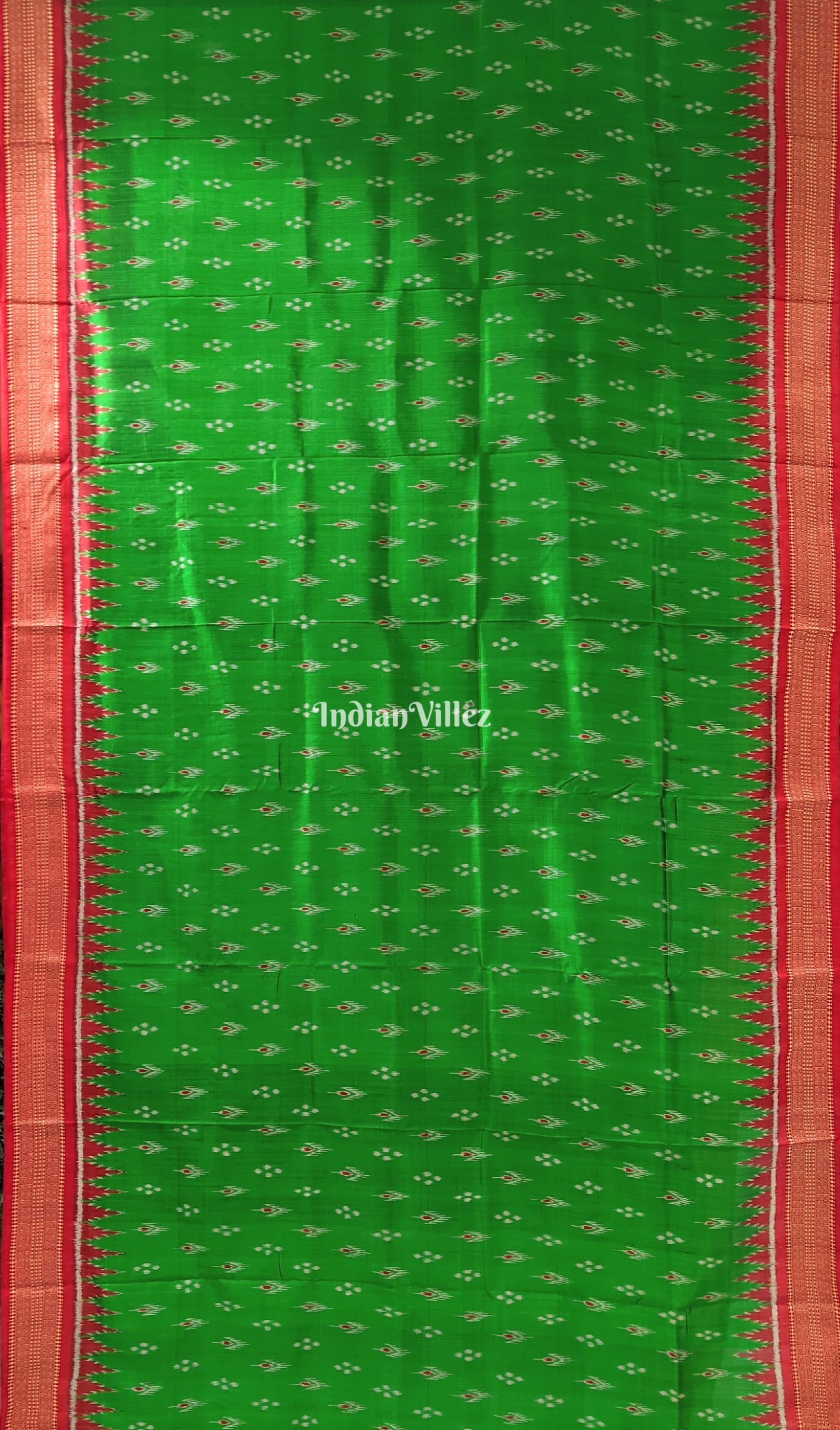 Green Mayur Chandrika Odisha Ikat Khandua Silk Saree