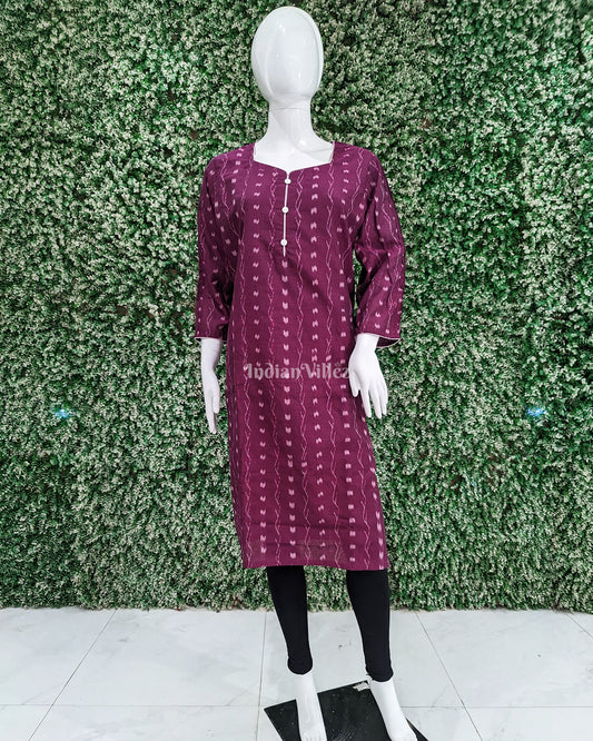 Wine Butta design Odisha Ikat Designer Cotton Kurti for Women