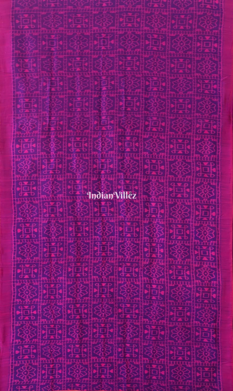 Purple Swastik Flower Contemporary Silk Saree with Double Pallu