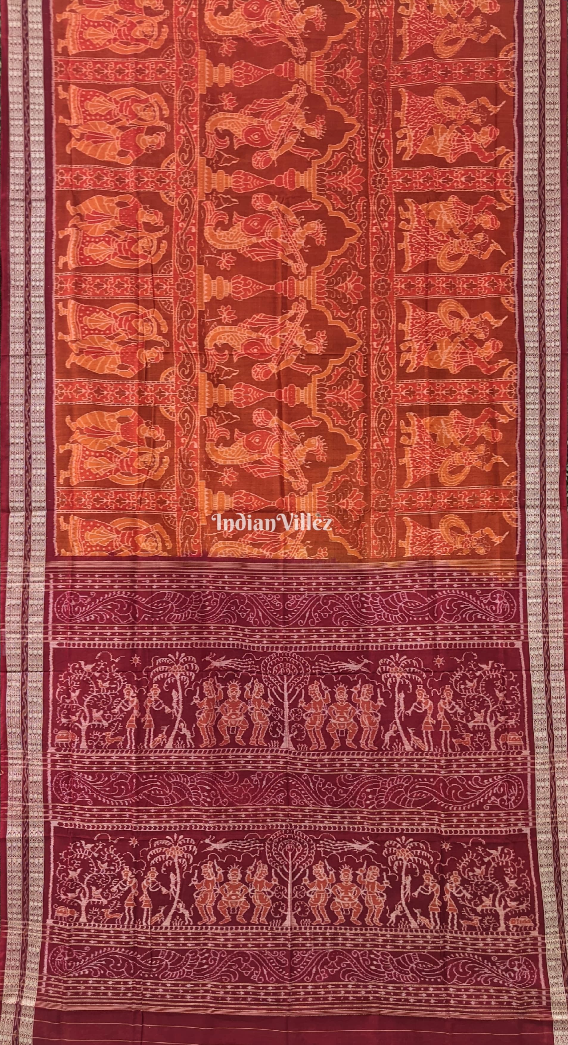 Marriage Theme Odisha Ikat Sambalpuri Pure Cotton Saree