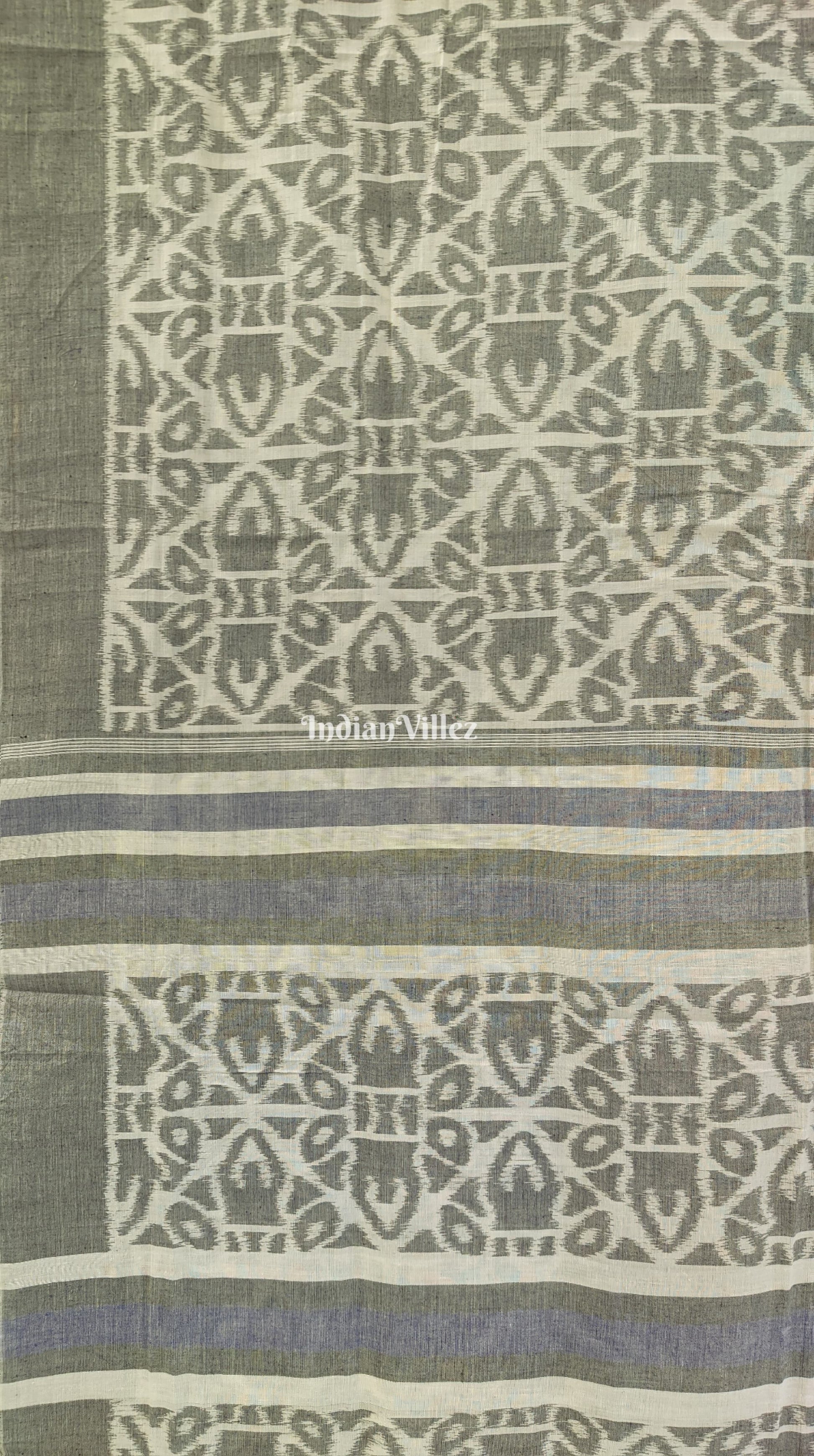 Grey Odisha Ikat Sambalpuri Pure Cotton Saree