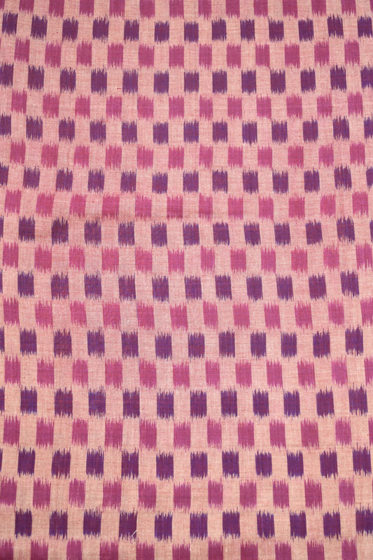 Cement Purple Sambalpuri ikat Cotton Fabric 