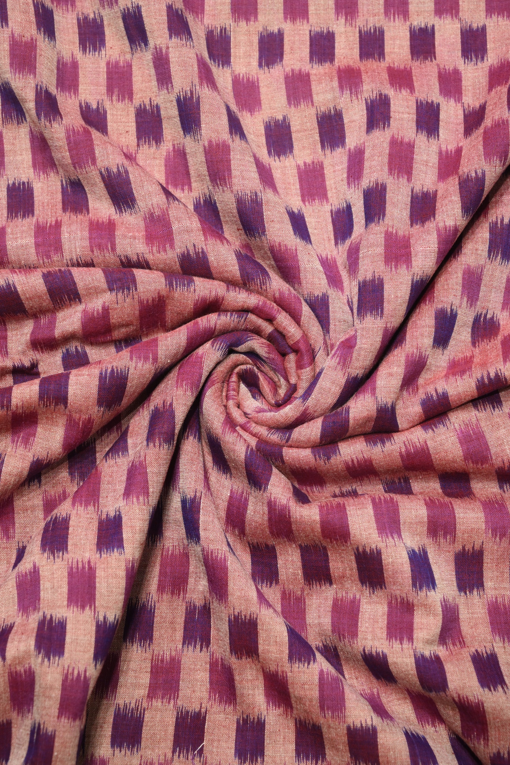 Cement Purple Sambalpuri ikat Cotton Fabric 