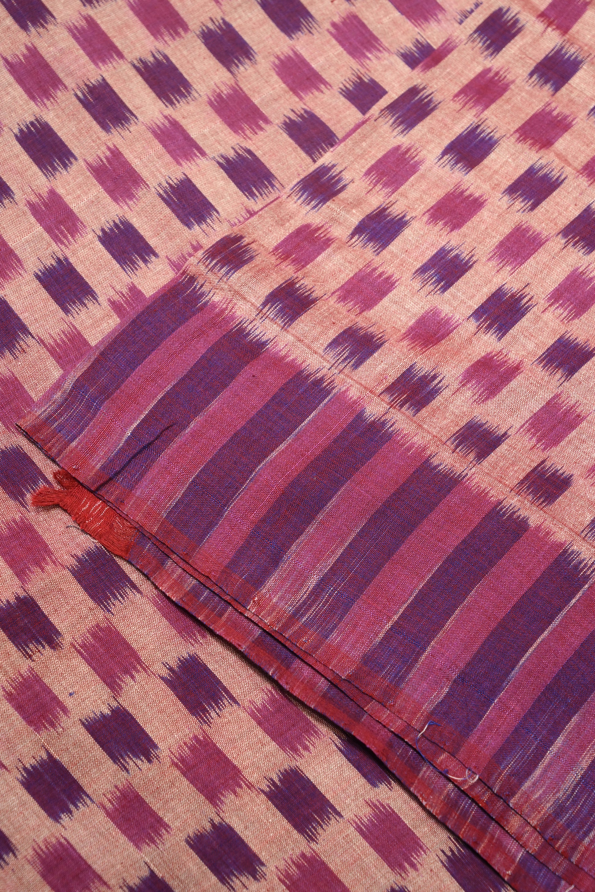 Cement Purple Sambalpuri ikat Cotton Fabric 