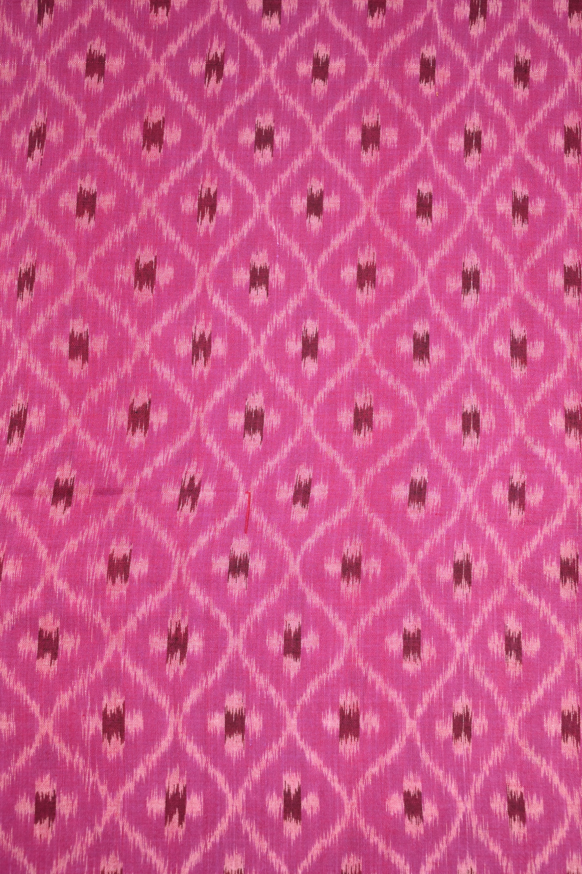 Deep Pink Sambalpuri Ikat Cotton Fabric 