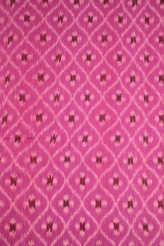 Deep Pink Sambalpuri Ikat Cotton Fabric 