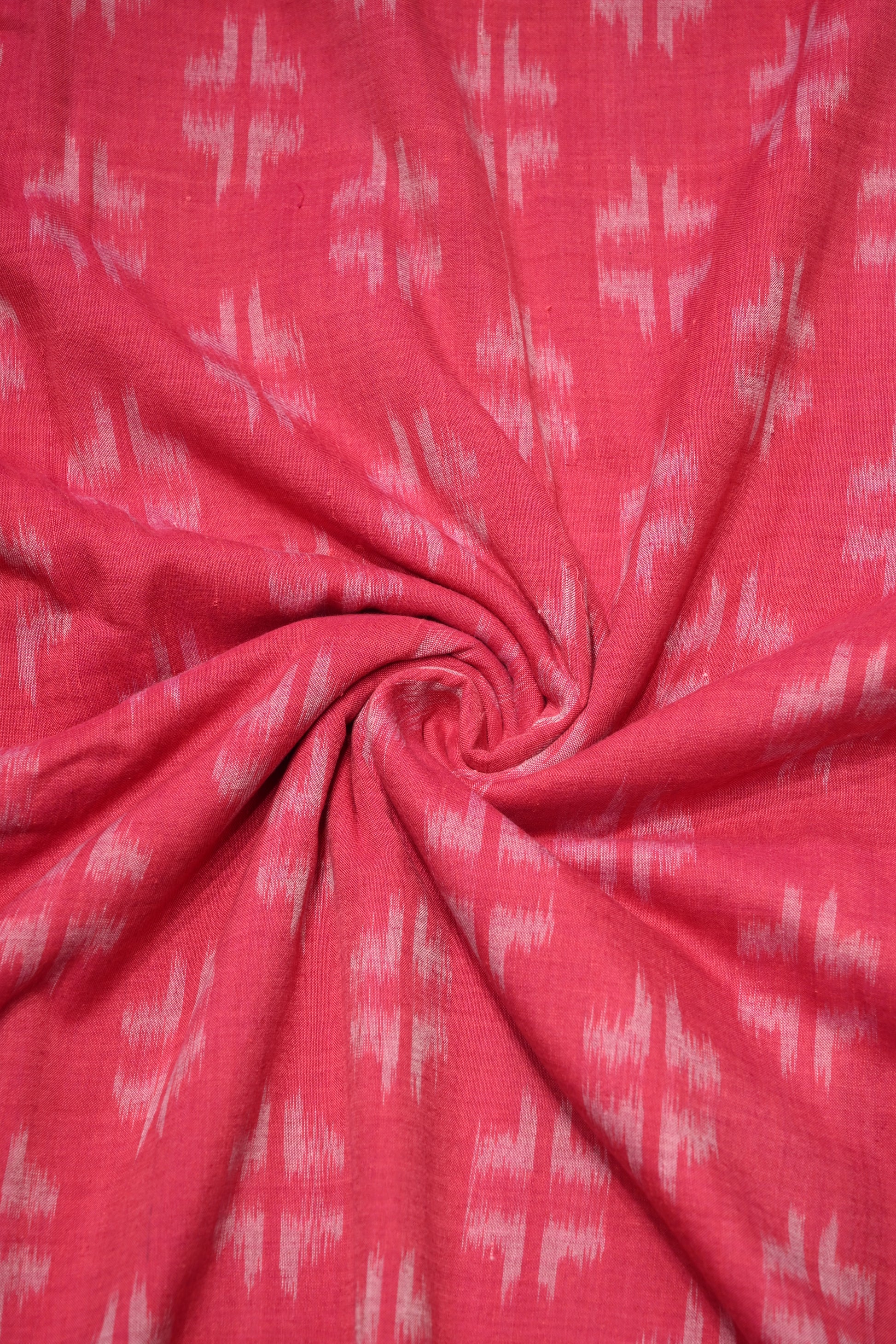 Rose Pink Sambalpuri Ikat Cotton Fabric