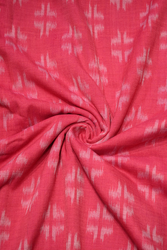 Rani Pink Sambalpuri Ikat Cotton Fabric 